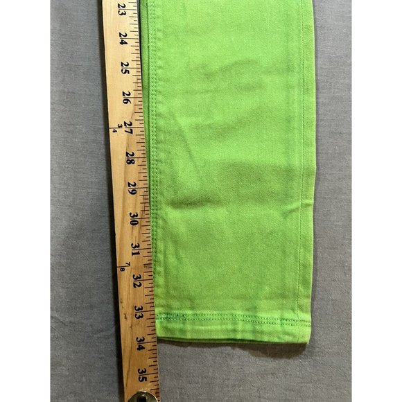 Maxime Cossoguy Jeans‎ Womens 28 Green Denim Pocketed Belted Zip Ladies 28x34 - Picture 12 of 14